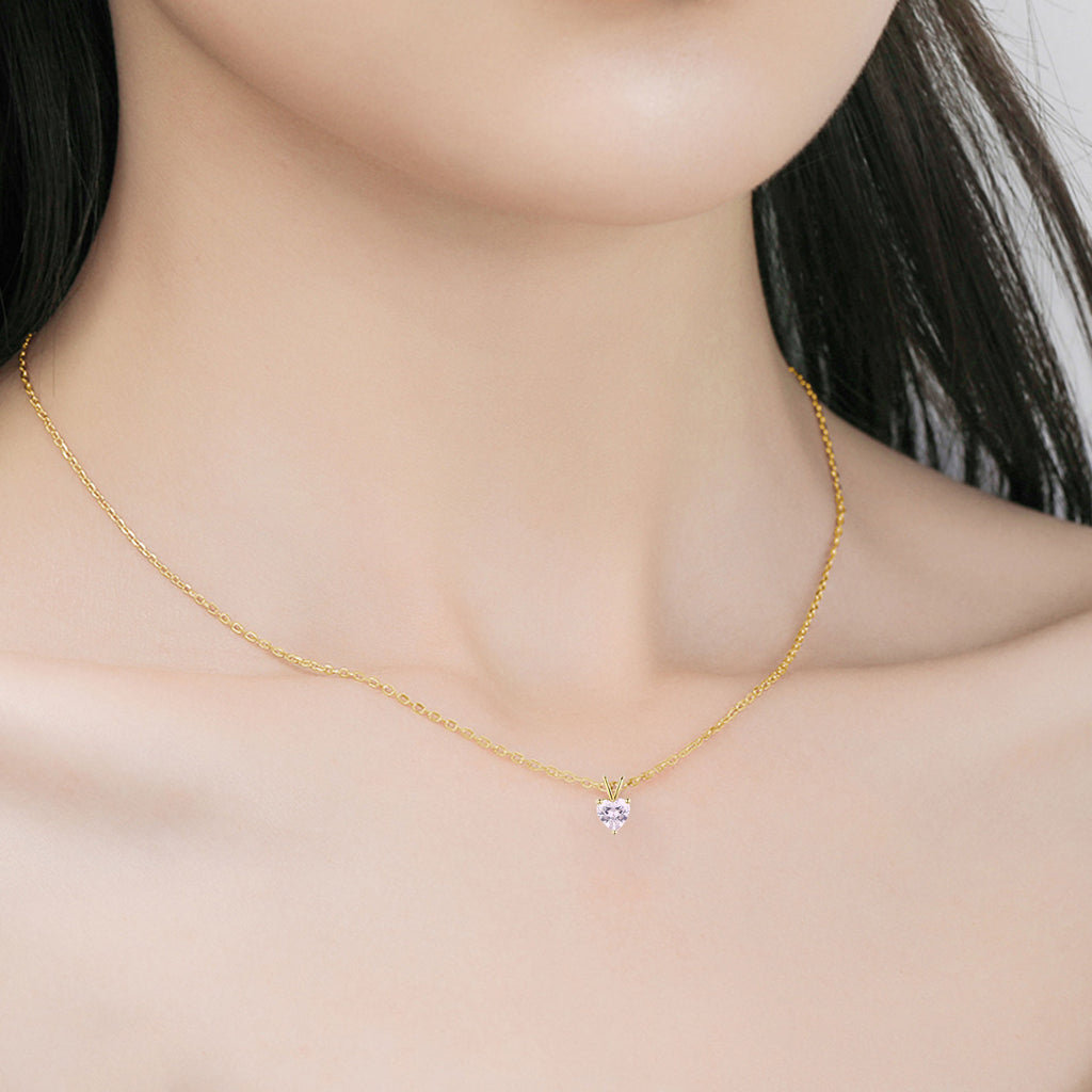 Sydän – Rosy Glow Sydänriipus Timantilla